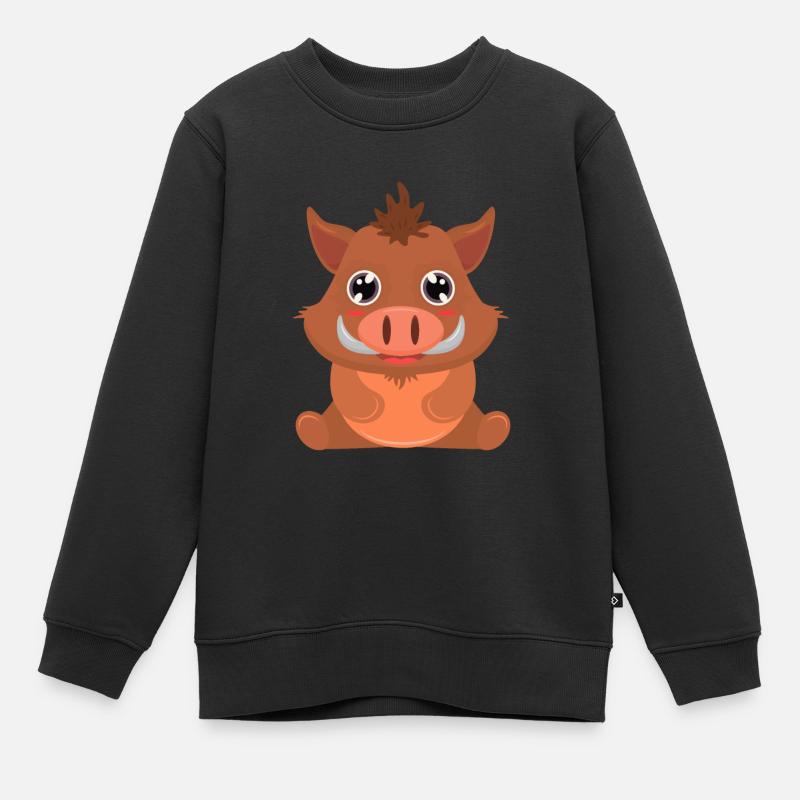 sanglier - Sweat Premium enfant bio - noir
