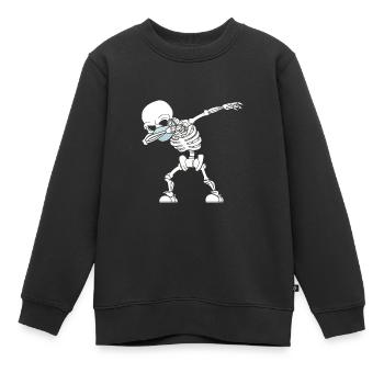 Dabbing Skelett Mundschutz Atemschutz Maske - Kinder Premium Organic Sweatshirt - Schwarz - Vorne - AI Model Kid Female (0cm)