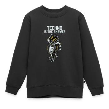 Techno Is The Answer - Kinder Premium Organic Sweatshirt - Schwarz - Vorne - AI Model Kid Female (0cm)
