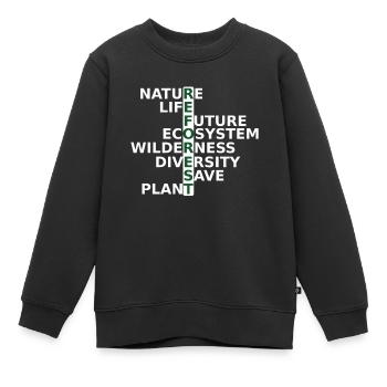 Aufforstung ist die Zukunft für Natur und Mensch. - Kinder Premium Organic Sweatshirt - Schwarz - Vorne - AI Model Kid Female (0cm)