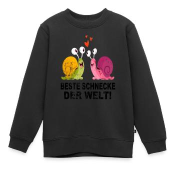 Schnecke Schneckenhaus Liebe Freunde Geschenk - Kinder Premium Organic Sweatshirt - Schwarz - Vorne - AI Model Kid Female (0cm)