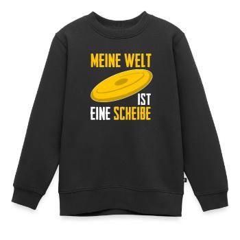 Frisbee - Kinder Premium Organic Sweatshirt - Schwarz - Vorne - AI Model Kid Female (0cm)