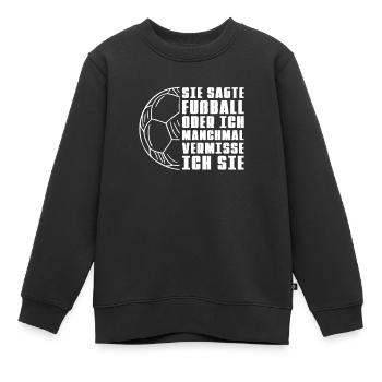 Fußball Fussball - Kinder Premium Organic Sweatshirt - Schwarz - Vorne - AI Model Kid Female (0cm)