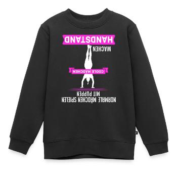 Handstand Turner Turnen Geschenk - Kinder Premium Organic Sweatshirt - Schwarz - Vorne - AI Model Kid Female (0cm)