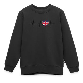 Herzschlag royaume-uni Royaume-Uni Cadeau - Sweat Premium enfant bio - noir - Devant - AI Model Kid Female (0cm)
