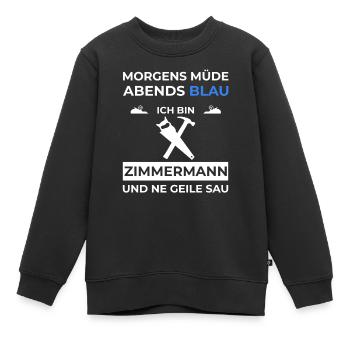 Zimmermann Zimmerei Geschenk Spruch Holz - Kinder Premium Organic Sweatshirt - Schwarz - Vorne - AI Model Kid Female (0cm)