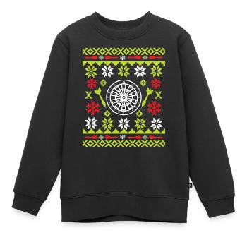 Weihnachten Ugly Dart - Kinder Premium Organic Sweatshirt - Schwarz - Vorne - AI Model Kid Female (0cm)