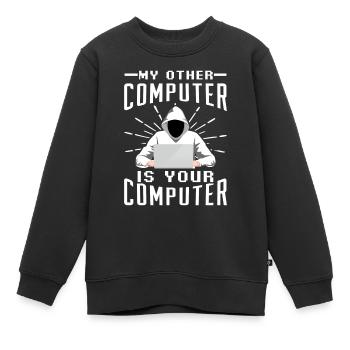 Ordinateur pirate - Sweat Premium enfant bio - noir - Devant - AI Model Kid Female (0cm)