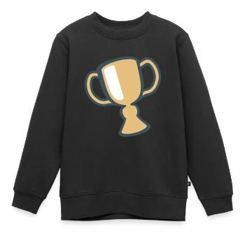 Pokal Gold - Kinder Premium Organic Sweatshirt - Schwarz - Vorne - AI Model Kid Female (0cm)