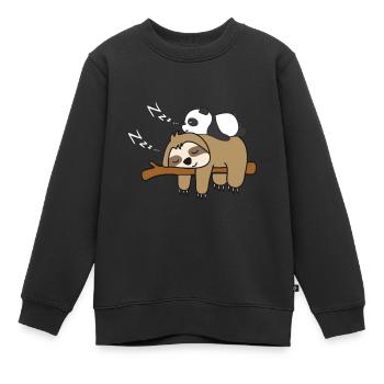 Un panda dort sur un refroidisseur d'ours panda paresseux - Sweat Premium enfant bio - noir - Devant - AI Model Kid Female (0cm)