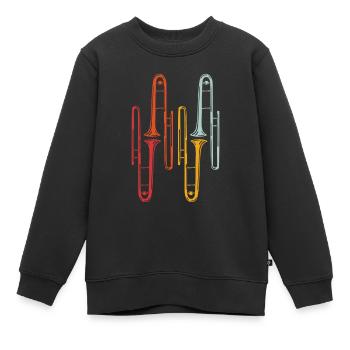 Posaune Instrument - Kinder Premium Organic Sweatshirt - Schwarz - Vorne - AI Model Kid Female (0cm)