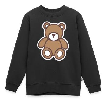 ours en peluche - Sweat Premium enfant bio - noir - Devant - AI Model Kid Female (0cm)
