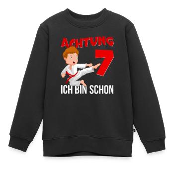 Karate zum 7. Geburtstag, 7 Jahre alt Kampfsport - Kinder Premium Organic Sweatshirt - Schwarz - Vorne - AI Model Kid Female (0cm)