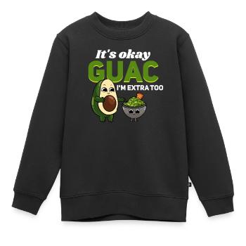 Guacamole Guac Avocado Dip Vegan - Kids Premium Organic Sweatshirt - black - Front - AI Model Kid Female (0cm)