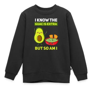 Guacamole Guac Avocado Dip Vegan - Kids Premium Organic Sweatshirt - black - Front - AI Model Kid Female (0cm)