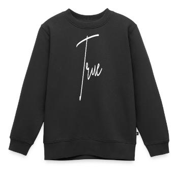 Vraie déclaration vérité - Sweat Premium enfant bio - noir - Devant - AI Model Kid Female (0cm)