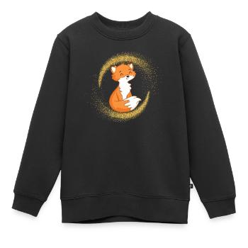 Fuchs Glitzer - Kinder Premium Organic Sweatshirt - Schwarz - Vorne - AI Model Kid Female (0cm)