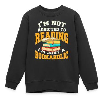 Livre - Sweat Premium enfant bio - noir - Devant - AI Model Kid Female (0cm)