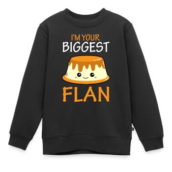I'm your biggest flan - Dessert Torte - Kinder Premium Organic Sweatshirt - Schwarz - Vorne - AI Model Kid Female (0cm)