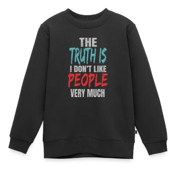 I hate people - Kids Premium Organic Sweatshirt - black - Front - AI Model Kid Female (0cm)