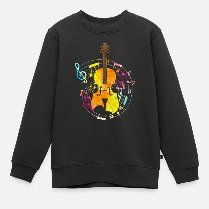 Violine - Kinder Premium Organic Sweatshirt - Schwarz
