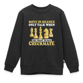 Chess chess board board game Chess - Kids Premium Organic Sweatshirt - black - Front - AI Model Kid Female (0cm)