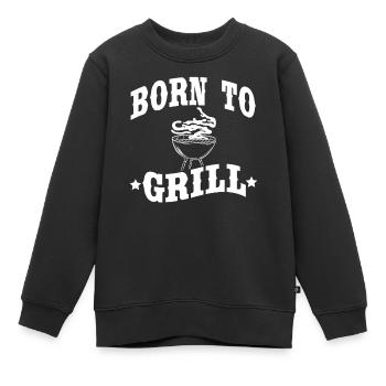 Born to Grill BBQ Grillmeister T-Shirt Grillen - Kinder Premium Organic Sweatshirt - Schwarz - Vorne - AI Model Kid Female (0cm)