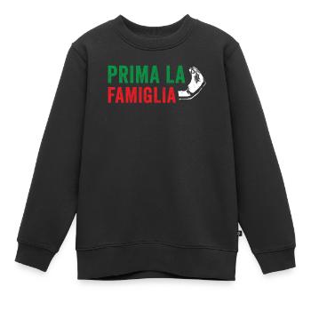 Prima La Famiglia Shirt - Italienisches Geschenk - Familie F. - Kinder Premium Organic Sweatshirt - Schwarz - Vorne - AI Model Kid Female (0cm)