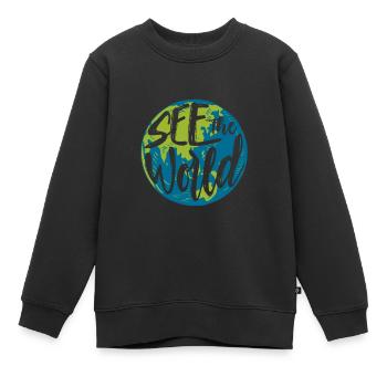 Welt Reisen - Kinder Premium Organic Sweatshirt - Schwarz - Vorne - AI Model Kid Female (0cm)