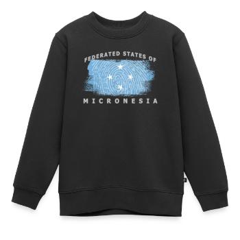 Drapeau des États fédérés de Micronésie, Micronésie - Sweat Premium enfant bio - noir - Devant - AI Model Kid Female (0cm)