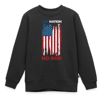Une nation pas de dieu athéisme &athée - Sweat Premium enfant bio - noir - Devant - AI Model Kid Female (0cm)