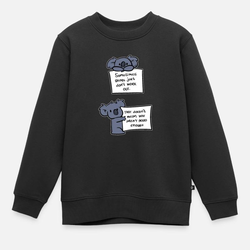 Du bist gut genug Optimistisch Geschenk - Kinder Premium Organic Sweatshirt - Schwarz