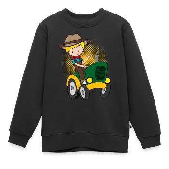 Tracteur conducteur garçon agriculteur agriculteur cadeau enfants - Sweat Premium enfant bio - noir - Devant - AI Model Kid Female (0cm)