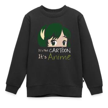 Anime - Sweat Premium enfant bio - noir - Devant - AI Model Kid Female (0cm)
