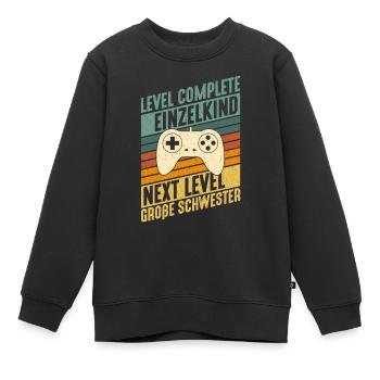 Terminer la grande soeur de niveau suivant pour enfant unique - Sweat Premium enfant bio - noir - Devant - AI Model Kid Female (0cm)