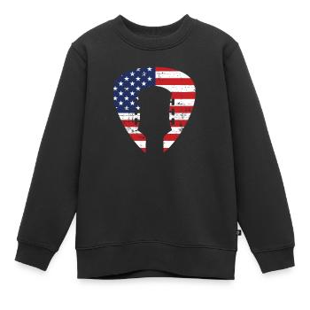 Gitarre - Kinder Premium Organic Sweatshirt - Schwarz - Vorne - AI Model Kid Female (0cm)