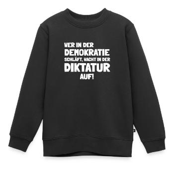 Demokratie retten Design - Kinder Premium Organic Sweatshirt - Schwarz - Vorne - AI Model Kid Female (0cm)