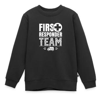 Travail de premier intervenant de l'équipe de premiers intervenants - Sweat Premium enfant bio - noir - Devant - AI Model Kid Female (0cm)