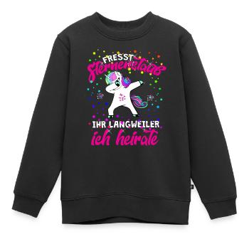 Fresst Sternenstaub Ihr Langweiler Ich heirate - Kinder Premium Organic Sweatshirt - Schwarz - Vorne - AI Model Kid Female (0cm)