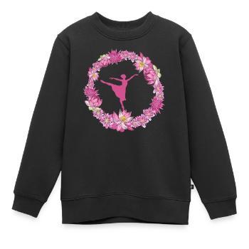 Dance blumenkranz - Kinder Premium Organic Sweatshirt - Schwarz - Vorne - AI Model Kid Female (0cm)