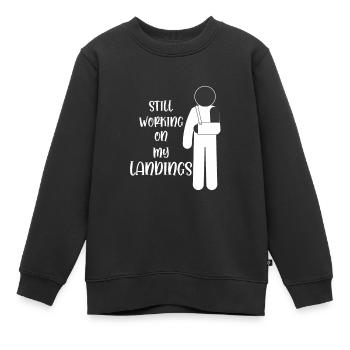 Gebrochener Arm Gute Besserung Stuntman Kind - Kinder Premium Organic Sweatshirt - Schwarz - Vorne - AI Model Kid Female (0cm)