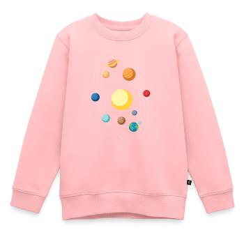 NASA Sonnensystem Klassisch Weltraum Geschenkidee - Kinder Premium Organic Sweatshirt - Rosa - Vorne - AI Model Kid Female (0cm)
