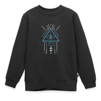Illuminati Symbol Freimaurer Dreieck Traumfänger - Kinder Premium Organic Sweatshirt - Schwarz - Vorne - AI Model Kid Female (0cm)