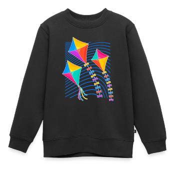 Kite flying kite kite kite kids gift - Kids Premium Organic Sweatshirt - black - Front - AI Model Kid Female (0cm)