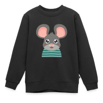 Mouse with big ears - Kids Premium Organic Sweatshirt - black - Front - AI Model Kid Female (0cm)
