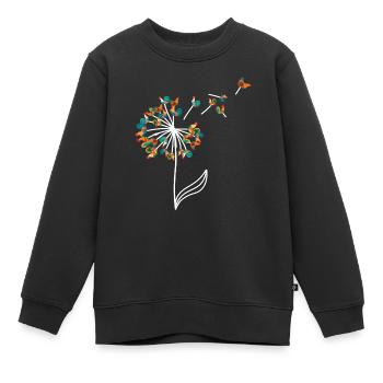 Huhn Pusteblume - Kinder Premium Organic Sweatshirt - Schwarz - Vorne - AI Model Kid Female (0cm)