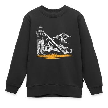 Alphorn Alpen - Kinder Premium Organic Sweatshirt - Schwarz - Vorne - AI Model Kid Female (0cm)