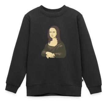 Mona Lisa - Sweat Premium enfant bio - noir - Devant - AI Model Kid Female (0cm)