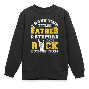 Beau-père papa papa beau-père cadeau beau-fils - Sweat Premium enfant bio - noir - Devant - AI Model Kid Female (0cm)