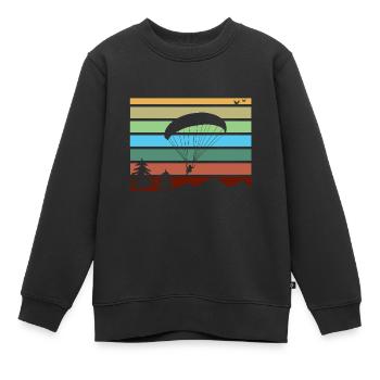Gleitschirmfliegen - Kinder Premium Organic Sweatshirt - Schwarz - Vorne - AI Model Kid Female (0cm)